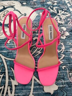 Steve Madden Neon Pink Strappy Heels